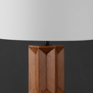 Safavieh FERDINAND Wood Table Lamp - Elegant Walnut & White Design for Modern & Classic Interiors, 28.5" Tall CTL1099A