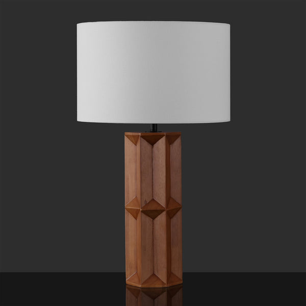 Safavieh Ferdinand Wood Table Lamp - Elegant Walnut & White Design For Cozy Ambiance In Any Room Walnut ,White Wood ,Iron ,Shade Ctl1099a