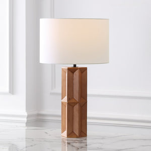 Safavieh Ferdinand Wood Table Lamp - Elegant Walnut & White Design For Cozy Ambiance In Any Room Walnut ,White Wood ,Iron ,Shade Ctl1099a