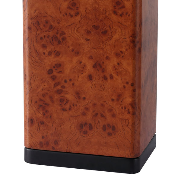 Safavieh Elsee Burl Wood Table Lamp - Walnut Elegance With White Shade For Cozy Ambiance & Modern Decor Walnut Burl ,White Wood ,Iron ,Shade Ctl1100a