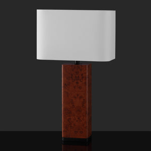 Safavieh Elsee Burl Wood Table Lamp - Walnut Elegance With White Shade For Cozy Ambiance & Modern Decor Walnut Burl ,White Wood ,Iron ,Shade Ctl1100a