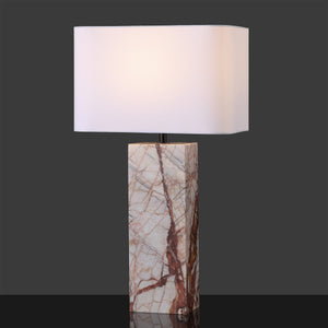 Safavieh Chrisette Marble Square Base Table Lamp - Elegant White & Red Design For Stylish Home Decor White ,Red Marble ,Iron ,Shade Ctl1101a