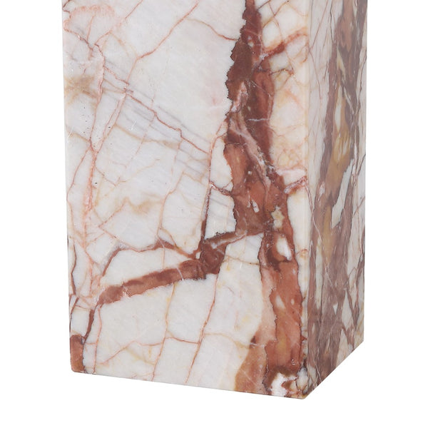 Safavieh CHRISETTE Marble Square Base Table Lamp - White & Red Accent for Modern Ambience & Style CTL1101A