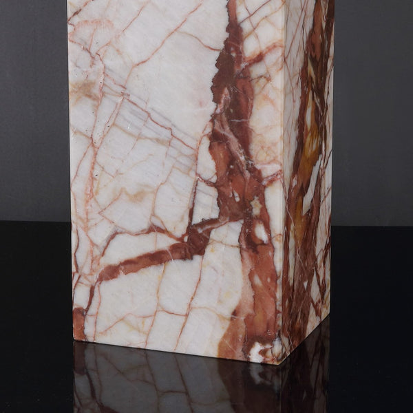 Safavieh CHRISETTE Marble Square Base Table Lamp - White & Red Accent for Modern Ambience & Style CTL1101A