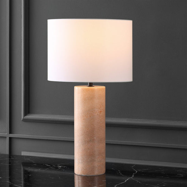 Safavieh JILLIANNA Round Marble Table Lamp - Elegant Grey & White Design for Home Decor & Modern Spaces CTL1102A
