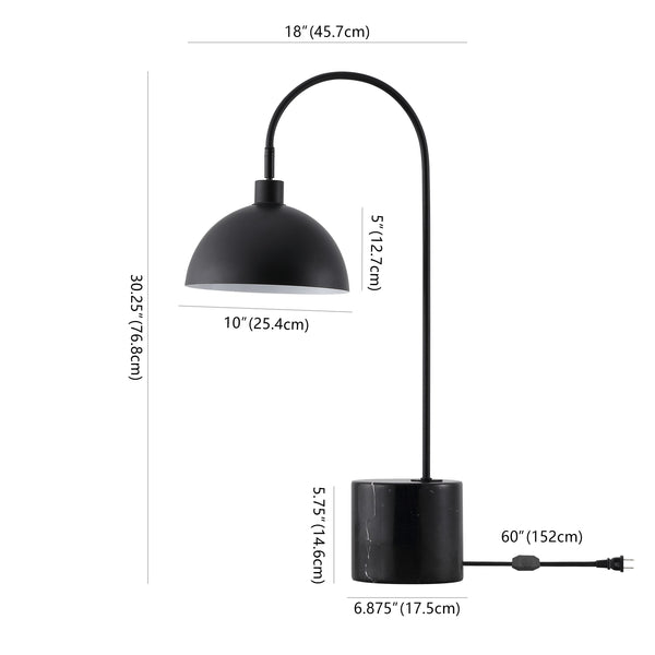 Safavieh Rosabellina Marble Base Table Lamp With Matte Iron Stem — Sculptural Ambient Lighting For Modern Spaces BLACK CTL1103A
