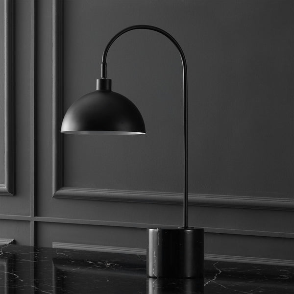 Safavieh Rosabellina Marble Base Table Lamp With Matte Iron Stem — Sculptural Ambient Lighting For Modern Spaces BLACK CTL1103A