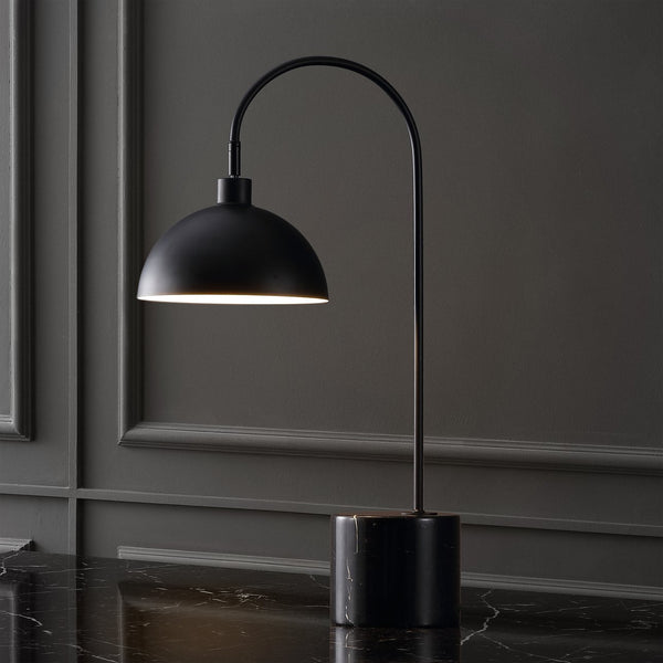 Safavieh Rosabellina Marble Base Table Lamp With Matte Iron Stem — Sculptural Ambient Lighting For Modern Spaces BLACK CTL1103A