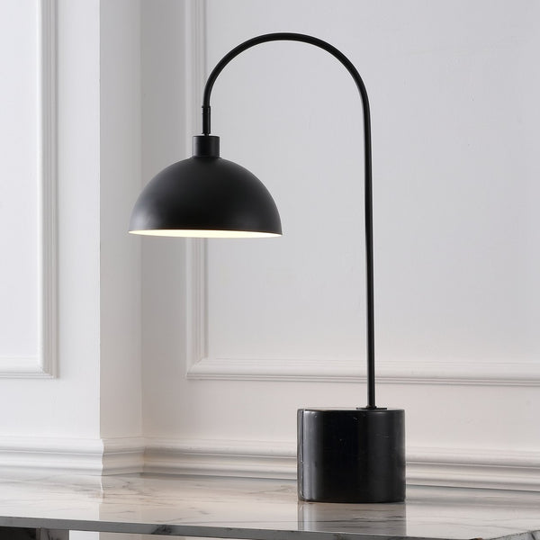 Safavieh Rosabellina Marble Base Table Lamp With Matte Iron Stem — Sculptural Ambient Lighting For Modern Spaces BLACK CTL1103A