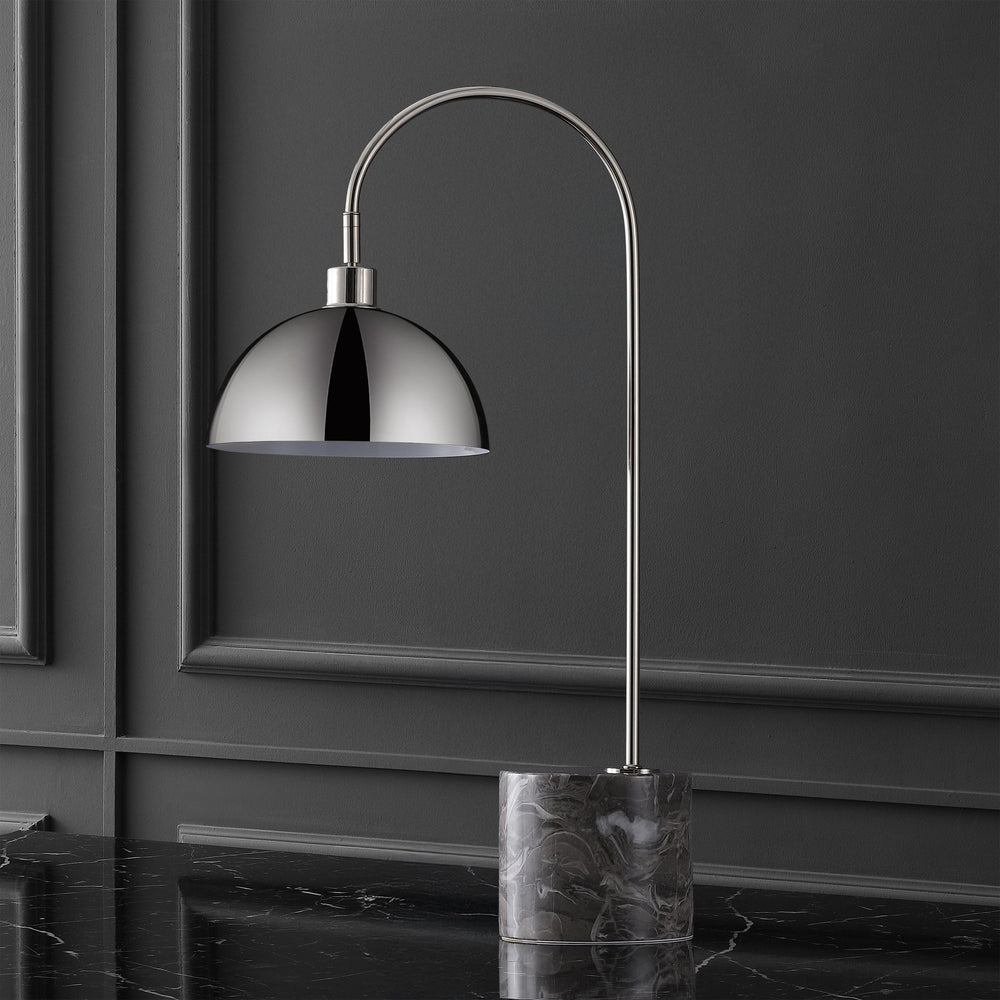 Safavieh Rosabellina Marble Base Table Lamp With Matte Iron Stem — Sculptural Ambient Lighting For Modern Spaces SILVER / GREY CTL1103B