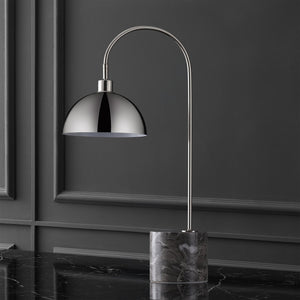 Safavieh Rosabellina Marble Base Table Lamp With Matte Iron Stem — Sculptural Ambient Lighting For Modern Spaces SILVER / GREY CTL1103B