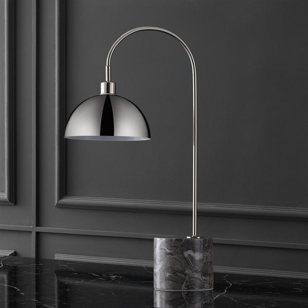 Safavieh Rosabellina Marble Base Table Lamp With Matte Iron Stem — Sculptural Ambient Lighting For Modern Spaces SILVER / GREY CTL1103B