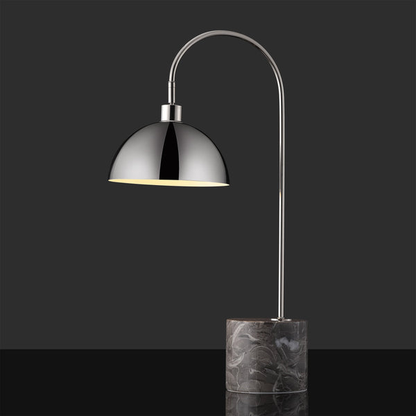 Safavieh Rosabellina Marble Base Table Lamp With Matte Iron Stem — Sculptural Ambient Lighting For Modern Spaces SILVER / GREY CTL1103B