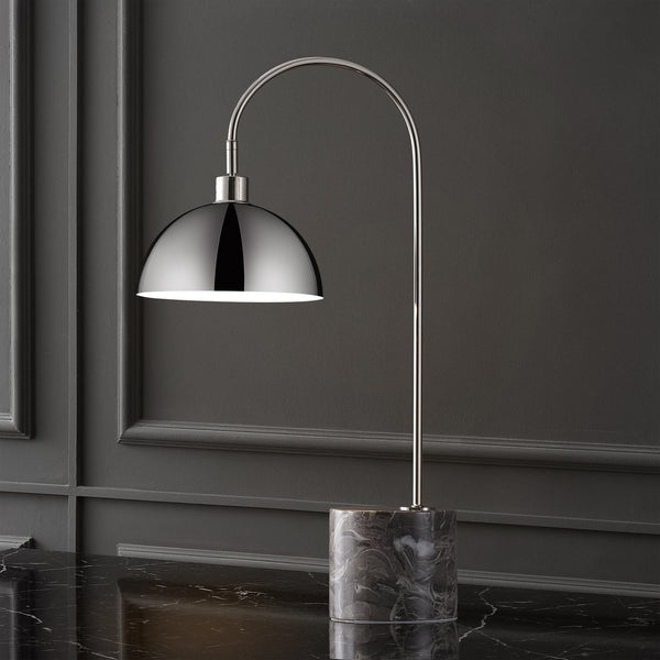 Safavieh Rosabellina Marble Base Table Lamp With Matte Iron Stem — Sculptural Ambient Lighting For Modern Spaces SILVER / GREY CTL1103B