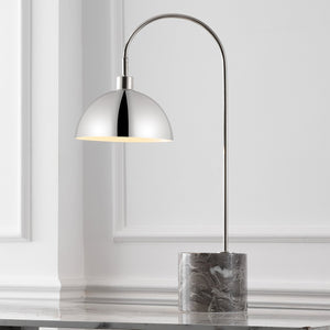 Safavieh Rosabellina Marble Base Table Lamp With Matte Iron Stem — Sculptural Ambient Lighting For Modern Spaces SILVER / GREY CTL1103B
