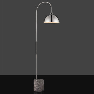 Safavieh Rosabellina 68 Inch Marble Base Floor Lamp with Gold Iron Stem and White Shade Silver / Grey CTL1104B