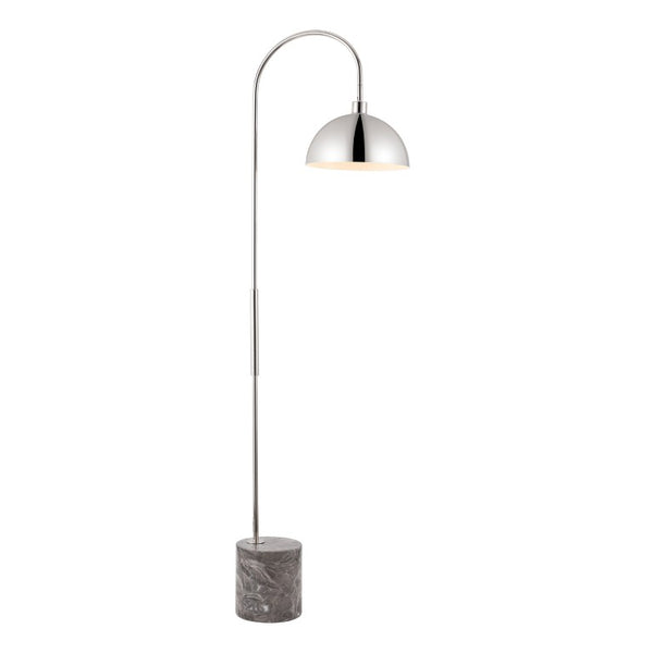 Safavieh Rosabellina 68 Inch Marble Base Floor Lamp with Gold Iron Stem and White Shade Silver / Grey CTL1104B