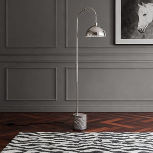 Safavieh Rosabellina 68 Inch Marble Base Floor Lamp with Gold Iron Stem and White Shade Silver / Grey CTL1104B