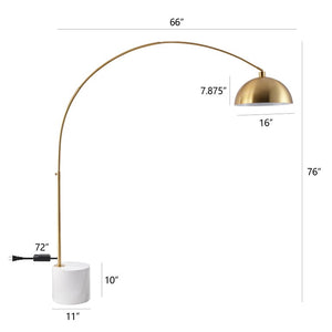 Safavieh Rosabellina 80 Inch Marble Base Floor Lamp with Gold Iron Frame for Modern Living Gold / White CTL1105A