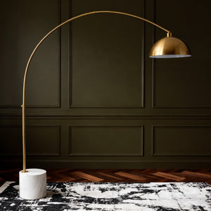 Safavieh Rosabellina 80 Inch Marble Base Floor Lamp with Gold Iron Frame for Modern Living Gold / White CTL1105A