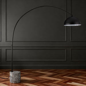 Safavieh Rosabellina 80 Inch Marble Base Floor Lamp with Gold Iron Frame for Modern Living Black / Grey CTL1105B