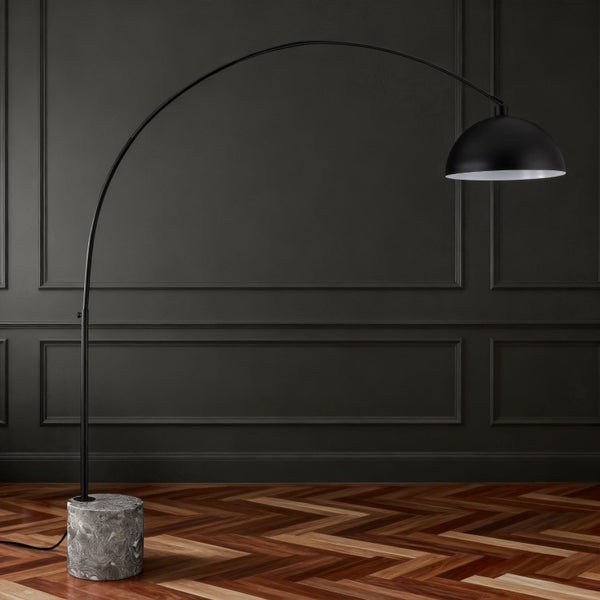 Safavieh Rosabellina 80 Inch Marble Base Floor Lamp with Gold Iron Frame for Modern Living Black / Grey CTL1105B