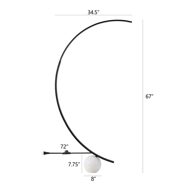 Safavieh Krysandra Marble Base Floor Lamp With Black Iron Stem And Grey Marble – Minimalist Ambient Light CTL1109A