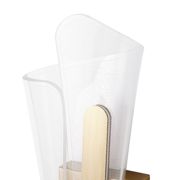 Safavieh Fenric Acrylic Wall Sconce Clear With Gold Accents — Slim Vertical Led-Ready Accent Lighting Fixture CTL1110A