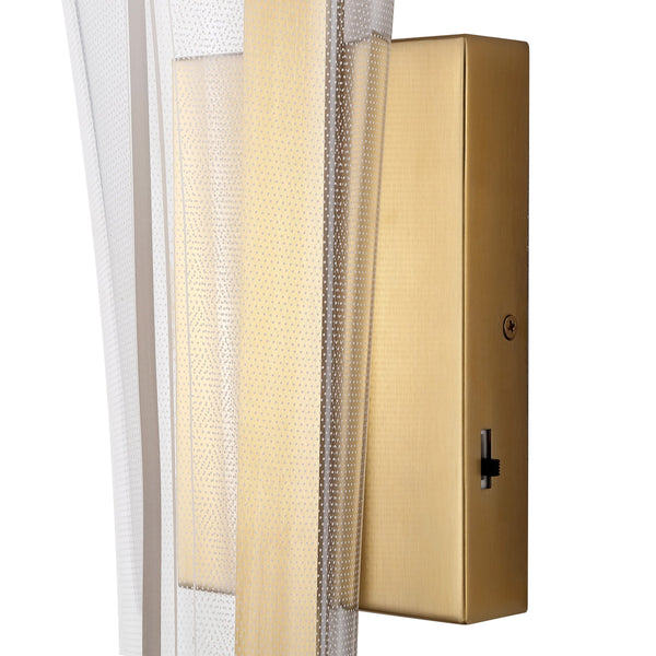 Safavieh Fenric Acrylic Wall Sconce Clear With Gold Accents — Slim Vertical Led-Ready Accent Lighting Fixture CTL1110A