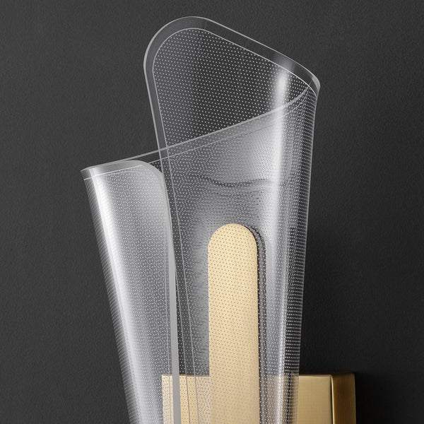 Safavieh Fenric Acrylic Wall Sconce Clear With Gold Accents — Slim Vertical Led-Ready Accent Lighting Fixture CTL1110A