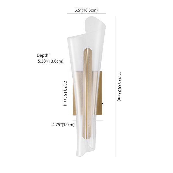 Safavieh Fenric Acrylic Wall Sconce Clear With Gold Accents — Slim Vertical Led-Ready Accent Lighting Fixture CTL1110A