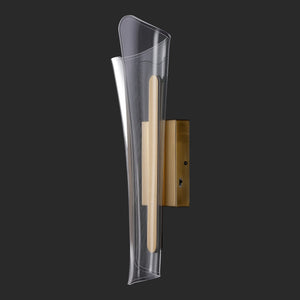 Safavieh Fenric Acrylic Wall Sconce Clear With Gold Accents — Slim Vertical Led-Ready Accent Lighting Fixture CTL1110A