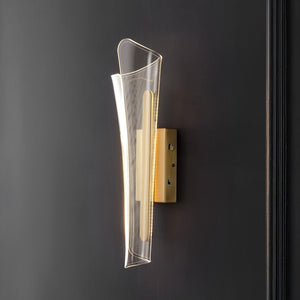 Safavieh Fenric Acrylic Wall Sconce Clear With Gold Accents — Slim Vertical Led-Ready Accent Lighting Fixture CTL1110A