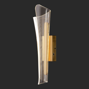 Safavieh Fenric Acrylic Wall Sconce Clear With Gold Accents — Slim Vertical Led-Ready Accent Lighting Fixture CTL1110A