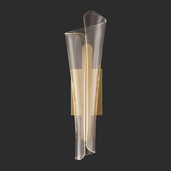 Safavieh Fenric Acrylic Wall Sconce Clear With Gold Accents — Slim Vertical Led-Ready Accent Lighting Fixture CTL1110A