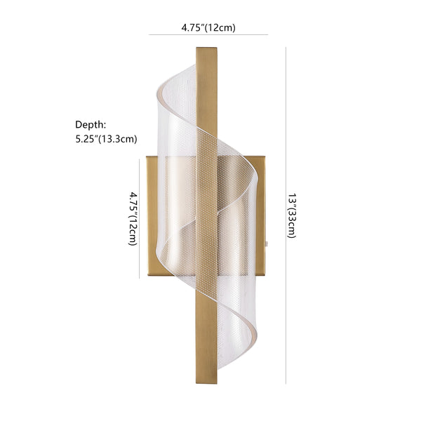Safavieh Leighton Acrylic Wall Sconce With Clear Acrylic Diffuser And Gold Accents For Warm Ambient Glow CTL1111A