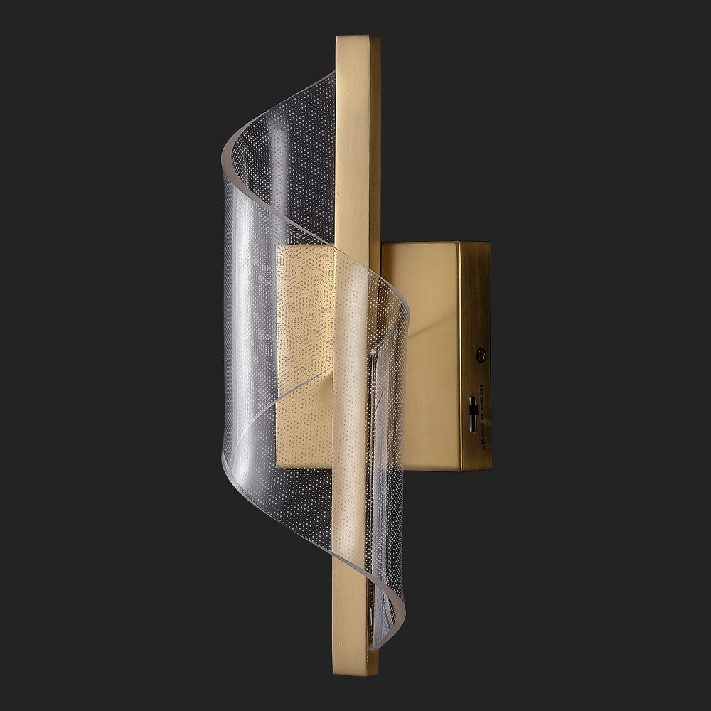 Safavieh Leighton Acrylic Wall Sconce With Clear Acrylic Diffuser And Gold Accents For Warm Ambient Glow CTL1111A