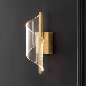 Safavieh Leighton Acrylic Wall Sconce With Clear Acrylic Diffuser And Gold Accents For Warm Ambient Glow CTL1111A