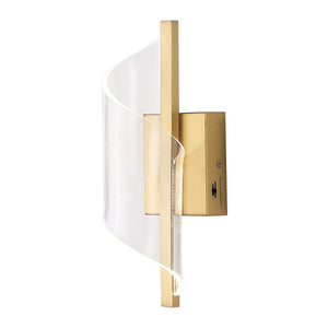 Safavieh Leighton Acrylic Wall Sconce With Clear Acrylic Diffuser And Gold Accents For Warm Ambient Glow CTL1111A
