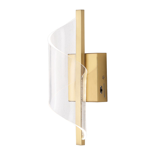 Safavieh Leighton Acrylic Wall Sconce With Clear Acrylic Diffuser And Gold Accents For Warm Ambient Glow CTL1111A