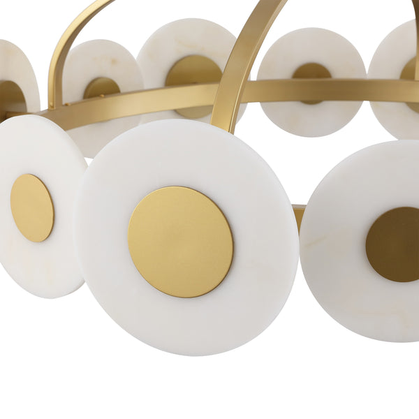 Safavieh Keith Metal Chandelier In Gold & White — Sculptural Polyresin Accents, Iron Frame, Warm Ambient Glow CTL1116A
