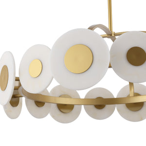 Safavieh Keith Metal Chandelier In Gold & White — Sculptural Polyresin Accents, Iron Frame, Warm Ambient Glow CTL1116A