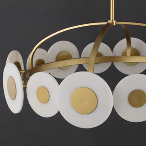 Safavieh Keith Metal Chandelier In Gold & White — Sculptural Polyresin Accents, Iron Frame, Warm Ambient Glow CTL1116A