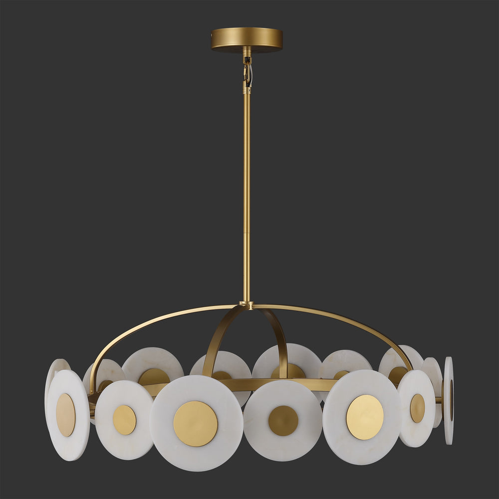 Safavieh Keith Metal Chandelier In Gold & White — Sculptural Polyresin Accents, Iron Frame, Warm Ambient Glow CTL1116A