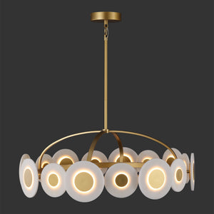 Safavieh Keith Metal Chandelier In Gold & White — Sculptural Polyresin Accents, Iron Frame, Warm Ambient Glow CTL1116A