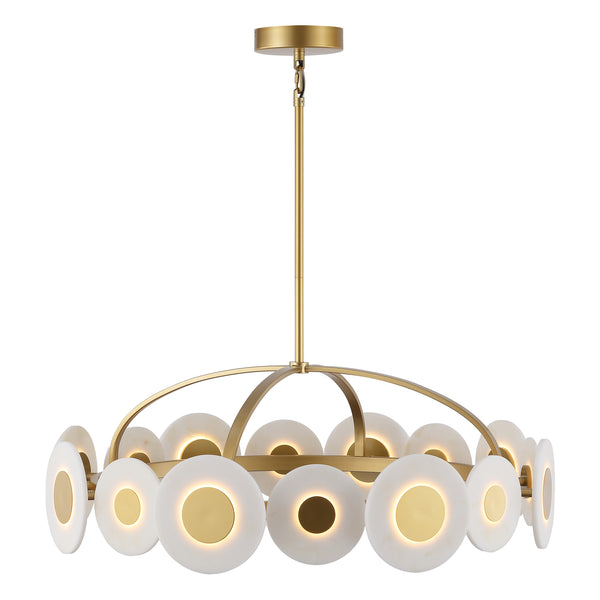 Safavieh Keith Metal Chandelier In Gold & White — Sculptural Polyresin Accents, Iron Frame, Warm Ambient Glow CTL1116A