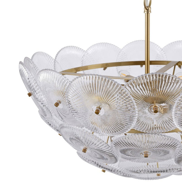 Safavieh Alberta Geometric Iron Chandelier with Clear Glass Panels and Warm Gold Finish CTL1117A