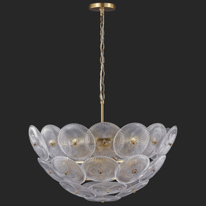 Safavieh Alberta Geometric Iron Chandelier with Clear Glass Panels and Warm Gold Finish CTL1117A