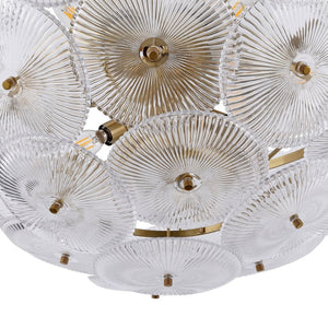 Safavieh Alberta Geometric Iron Chandelier with Clear Glass Panels and Warm Gold Finish CTL1117A
