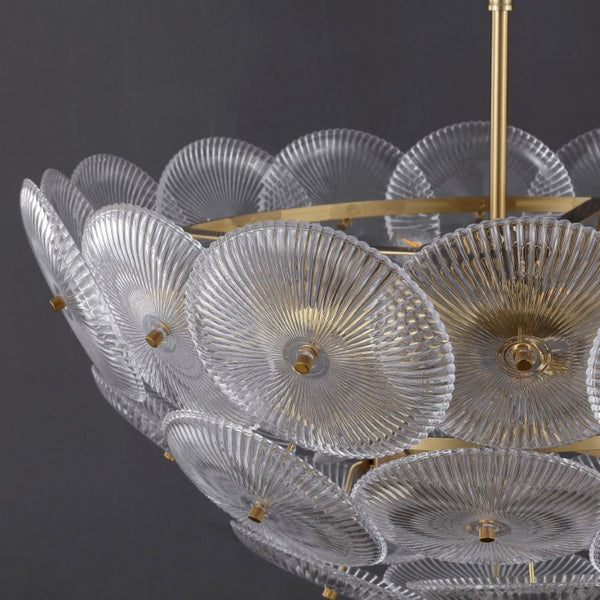 Safavieh Alberta Geometric Iron Chandelier with Clear Glass Panels and Warm Gold Finish CTL1117A
